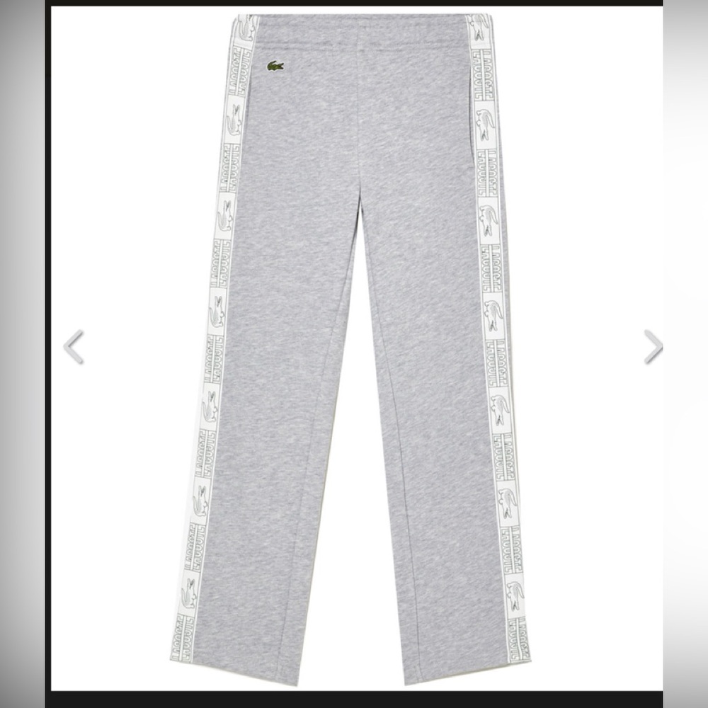 Lacoste Kids Light Gray Joggers with Logo Trim